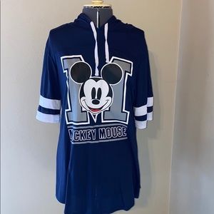 Disney Mickey Mouse short sleeve hooded T-shirt XL